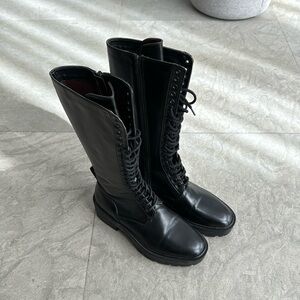 Zara Black Combat & Moto Boots